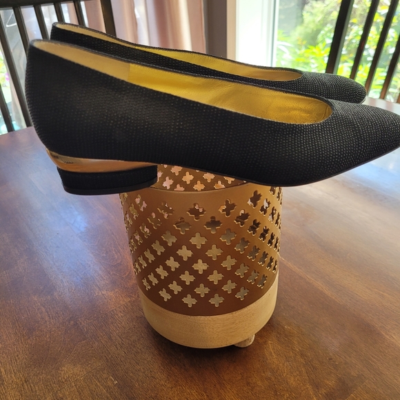 Bruno Magli Shoes - Bruno Magli black shoe with gold trim on heel